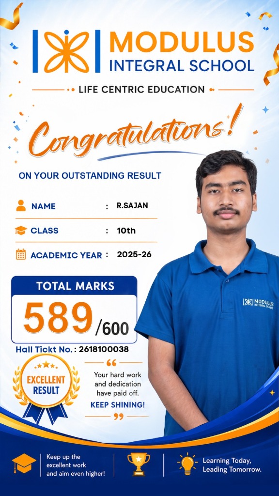 10th Board Academic Topper (589/600)